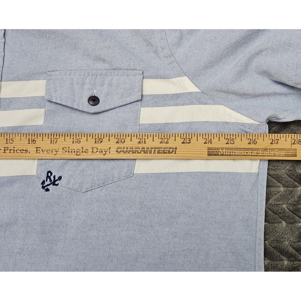 Ralph Lauren Men's Short Sleeve Shirt Size XXL Oxford Striped Nautical Anchor - Picture 4 of 6